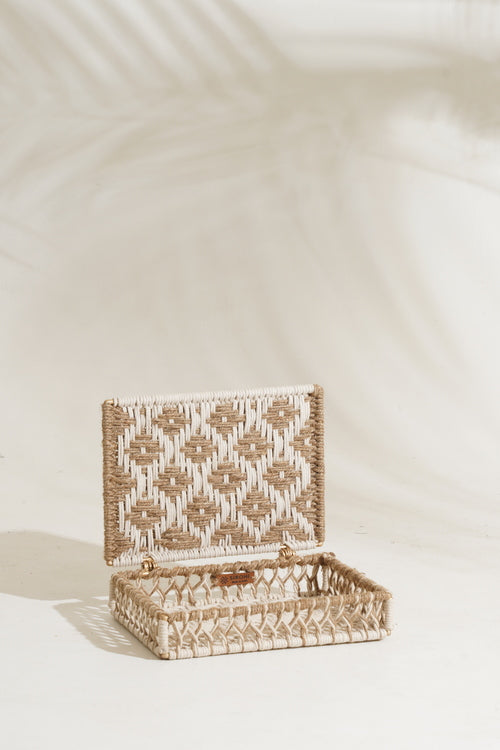 Sirohi Jute And White Multifunctional Box