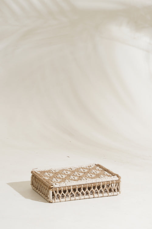 Sirohi Jute And White Multifunctional Box