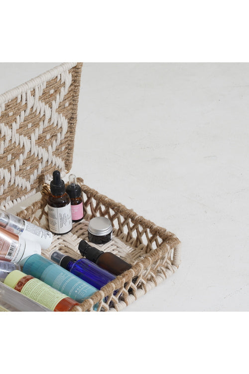 Sirohi Jute And White Multifunctional Box