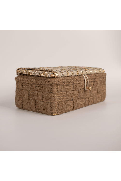 Sirohi Axis Gift Box | White, Gold And Jute