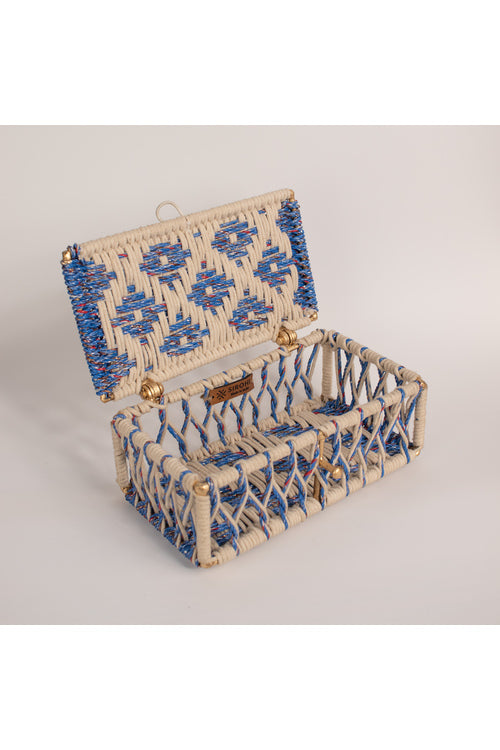 Sirohi Upcycled Plastic Spectrum Box | Blue & White