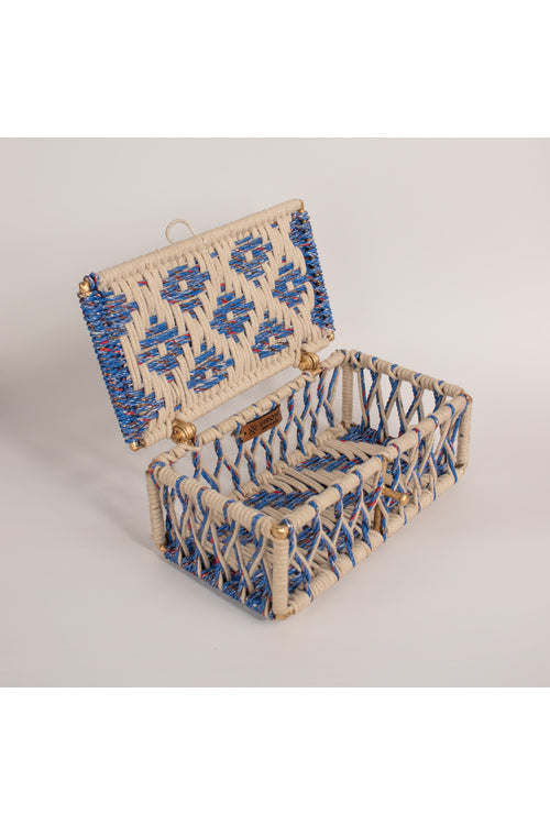 Sirohi Upcycled Plastic Spectrum Box | Blue & White