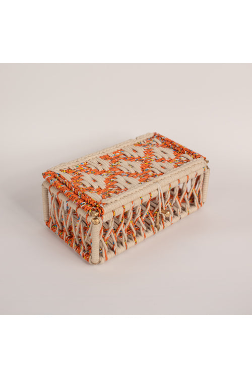 Sirohi Upcycled Plastic Spectrum Box | Orange & White