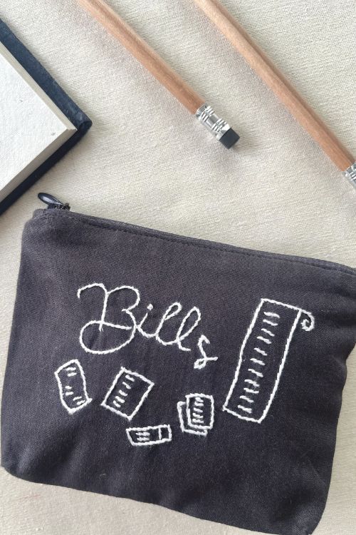 Okhai "Bills" Hand-Embroidered Pure Cotton Pouch