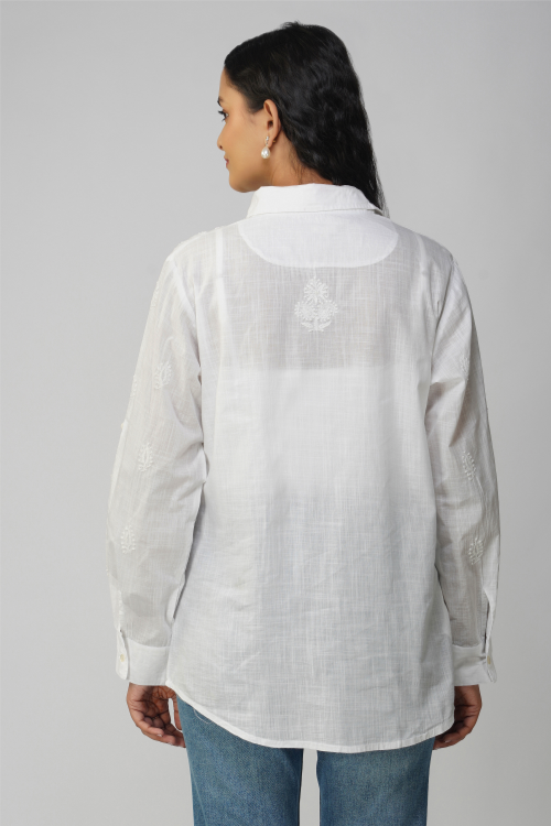 Phae Ella Long Shirt In Cotton Fabric