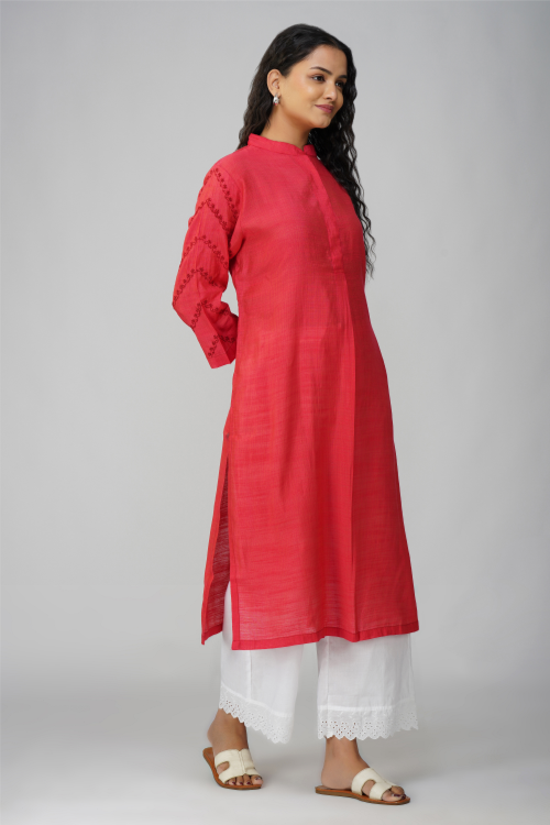 Phae Tamasi Kurta In Cotton With Hand Embroidery