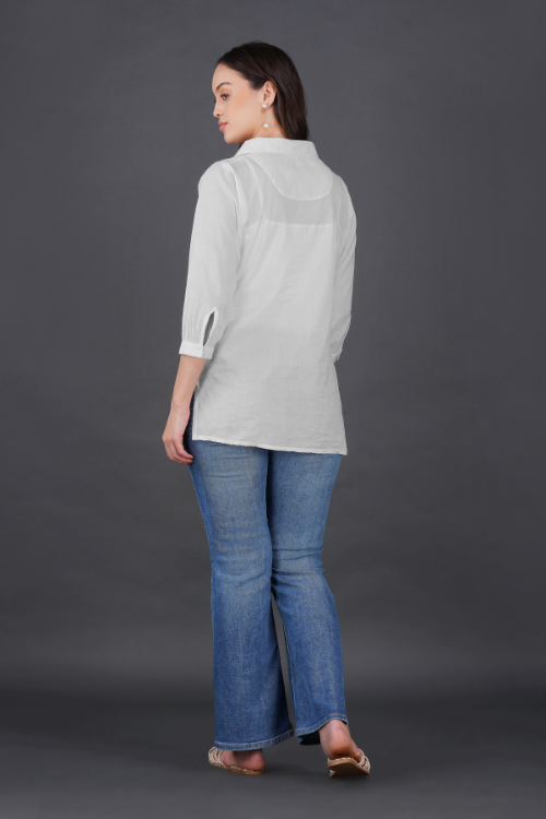 Phae Tema White Top Kashmir Gala