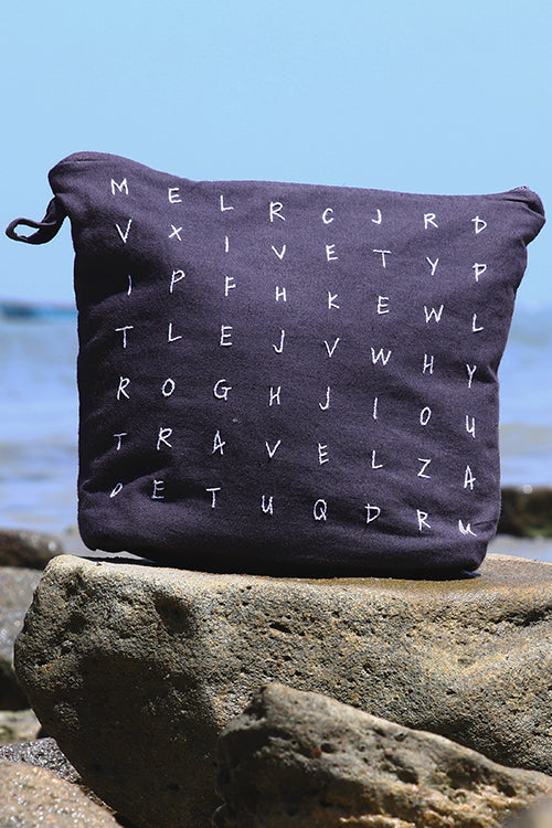 Okhai "Hopeful Quest" Pure Cotton Hand-embroidered Pouch