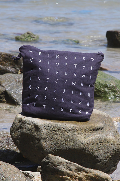 Okhai "Hopeful Quest" Pure Cotton Hand-embroidered Pouch