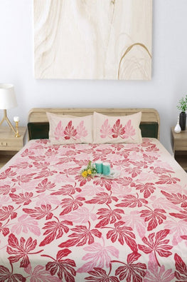 Rustic Route Handcrafted Pure Cotton Bedspread Red & Pink