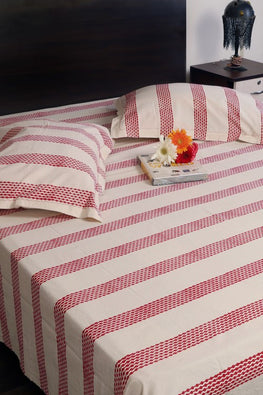 Authentic Artistry: Rustic Route'S Block-Printed Cotton Bedspread Red