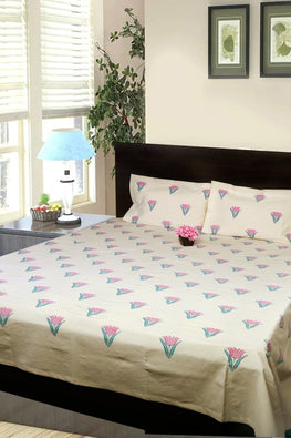 Bedspread: Rustic Route'S Hand-Printed Cotton Beauty Pink