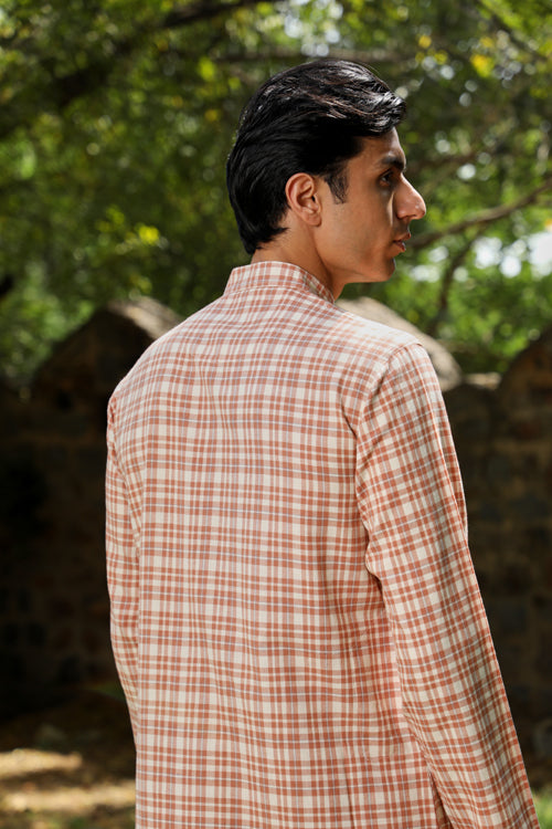 Rangsutra Arka Cotton Checked Long Kurta