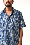 Indigo Half Sleeve Mens Shirt With Chest Pocket