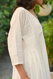 Rangsutra Jasmine Sindhi Hand Embroidered Cotton Kimono Sleeve Kurta