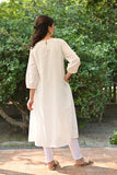 Rangsutra Jasmine Sindhi Hand Embroidered Cotton A-Line Dress