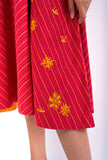 Pardis Red Chikankari Round Neck Dress
