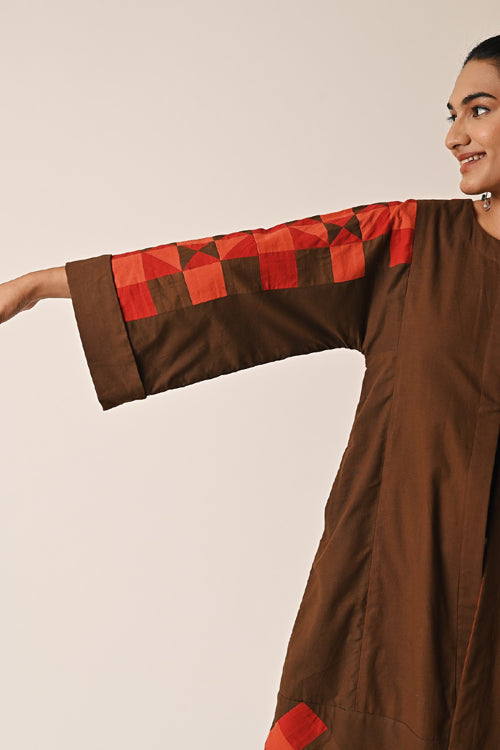 Rangsutra Rishta Long Brown Ralli Jacket