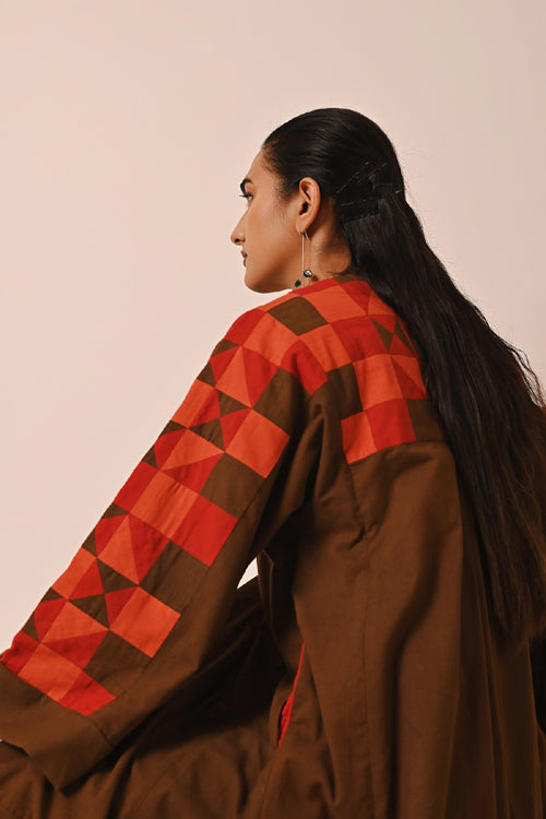Rangsutra Rishta Long Brown Ralli Jacket