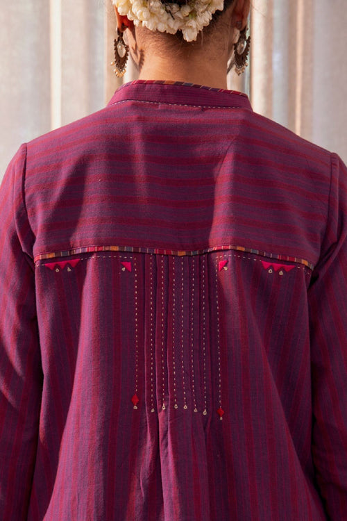 Rangsutra Haveli Soof Violet Hand Embroidered Kurta