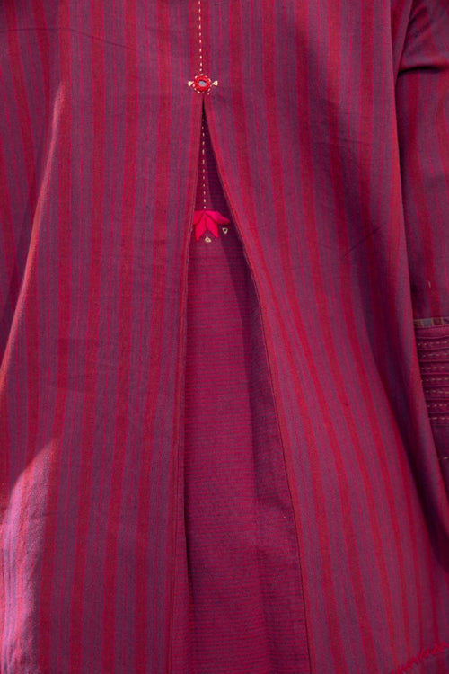 Rangsutra Haveli Soof Violet Hand Embroidered Flared Top