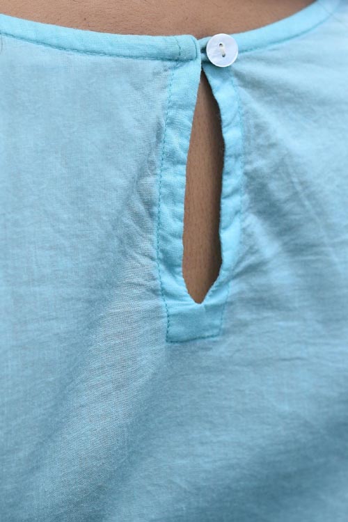 Rangsutra Nargis Blue Kashmiri Crewel Hand Embroidered Cotton Angrakha Kurta