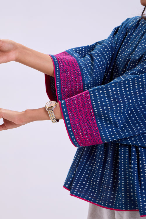 Rangsutra Chaaya Indigo Block Printed Relaxed Fit Top