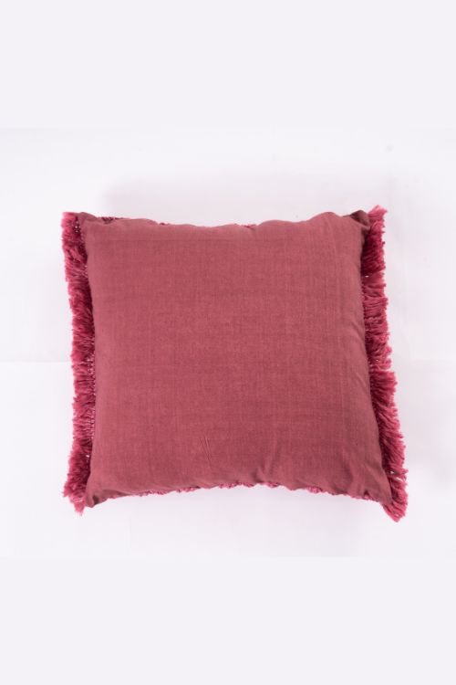 Cut Sew Curry 'Beach House' Macrame Cotton Onion Pink Cushion Cover
