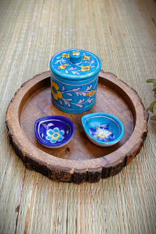 Terracotta by Sachii Jaipur Blue Pottery Diwali Gift Set Small
