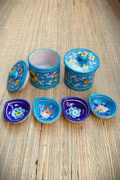 Terracotta by Sachii Jaipur Blue Pottery Diwali Gift Set Big