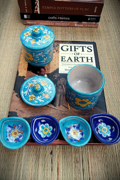 Terracotta by Sachii Jaipur Blue Pottery Diwali Gift Set Big