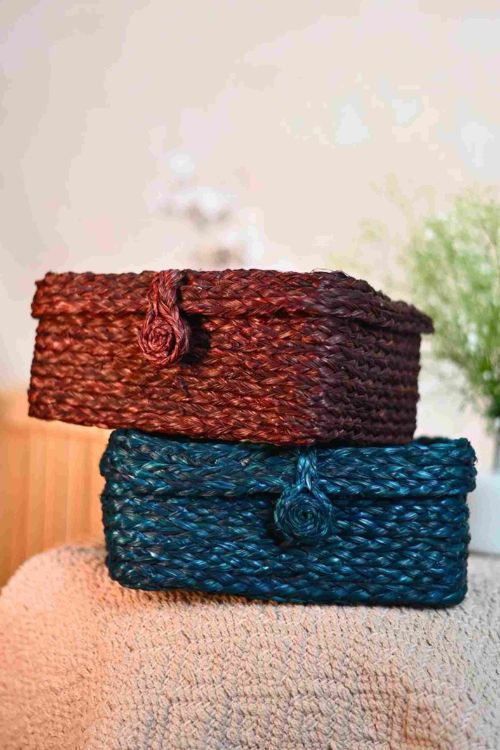 Kadam Haat Handmade Sabai Grass Sandook - Brown