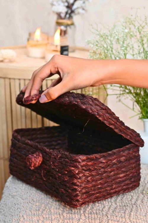 Kadam Haat Handmade Sabai Grass Sandook - Brown