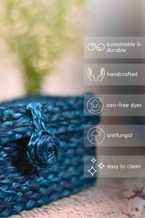 Kadam Haat Handmade Sabai Grass Sandook - Indigo