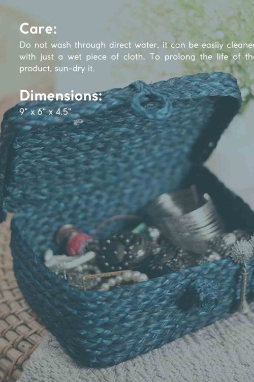 Kadam Haat Handmade Sabai Grass Sandook - Indigo