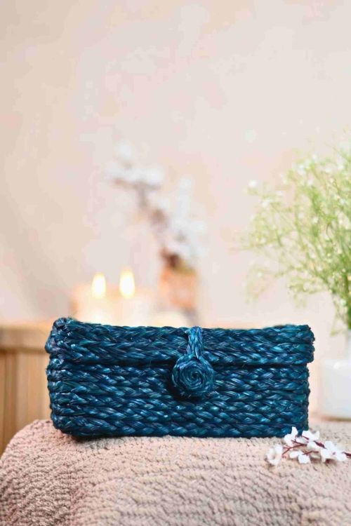 Kadam Haat Handmade Sabai Grass Sandook - Indigo