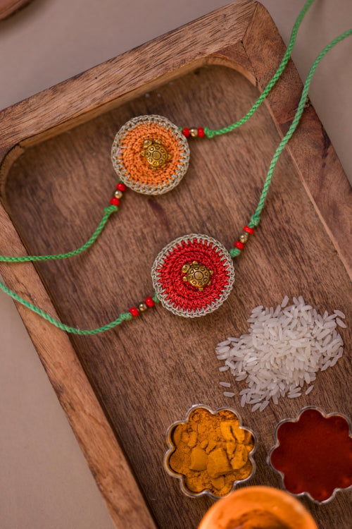 Golden Turtle Rakhi (Set Of 2)