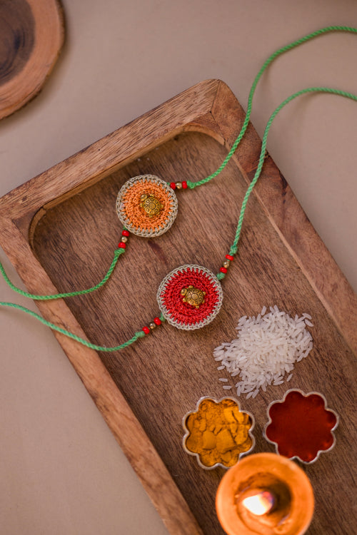 Golden Turtle Rakhi (Set Of 2)