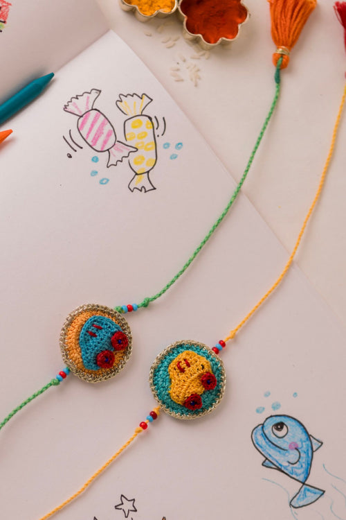 Samoolam Playful Cars Kids Rakhi (Set Of 2)