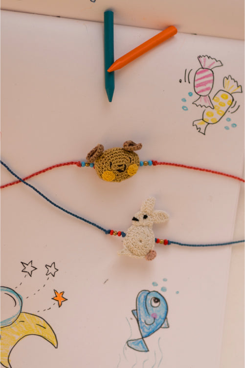 Samoolam Bear & Rabbit Kids Rakhi (Set Of 2)