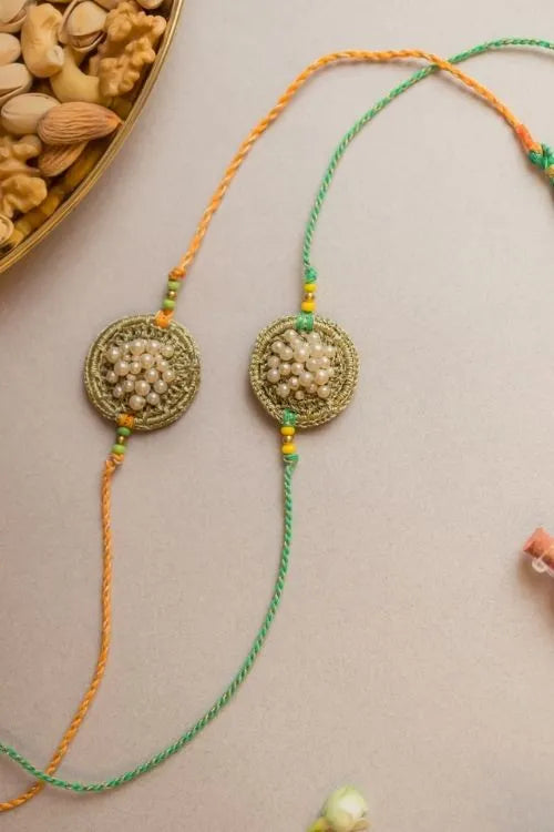 Samoolam Pearl Knot Crochet Rakhi (Set Of 2)