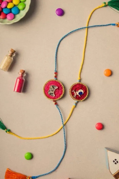 Samoolam Digial Star Kids Crochet Rakhi (Set Of 2)