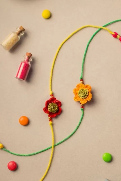 Samoolam Stars Crochet Rakhi Set (Set Of 2)