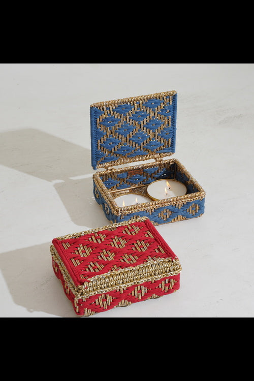 Sirohi Starlight Box With 2 Candles Gift Hamper | Blue & Gold