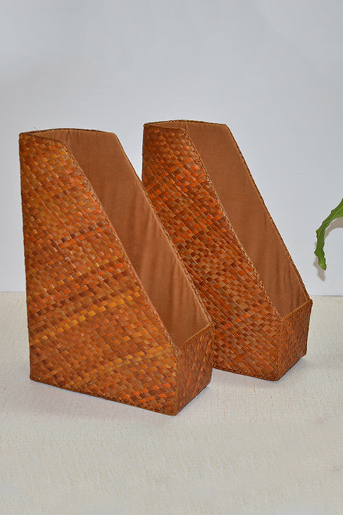 Dharini Srew Pine Magazine & File Holder Mustard
