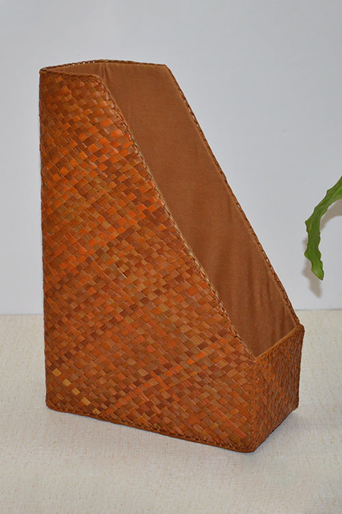 Dharini Srew Pine Magazine & File Holder Mustard