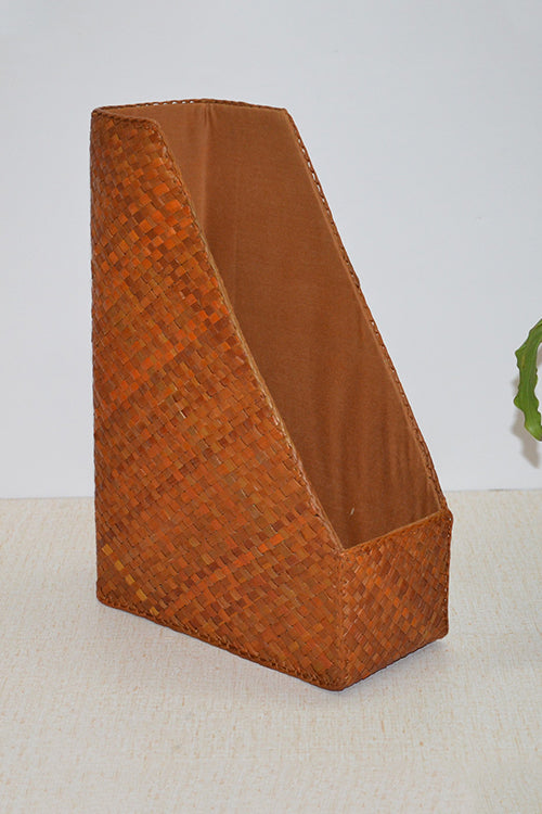 Dharini Srew Pine Magazine & File Holder Mustard