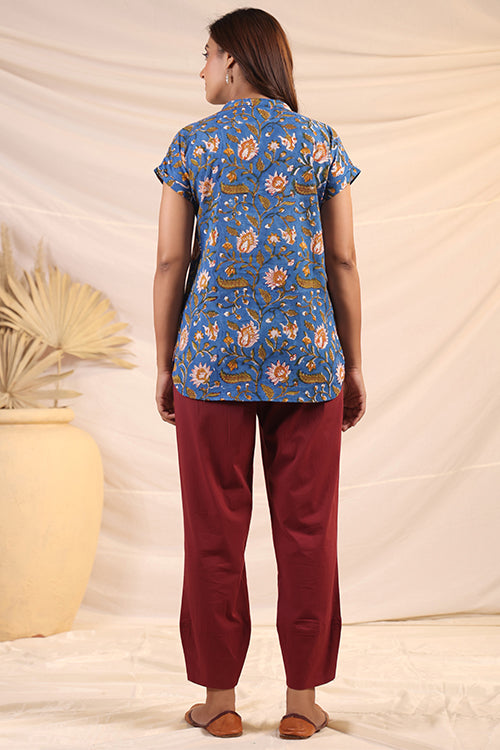 Shuddhi Blue And Green Shirt