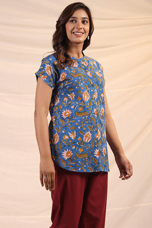 Shuddhi Blue And Green Shirt