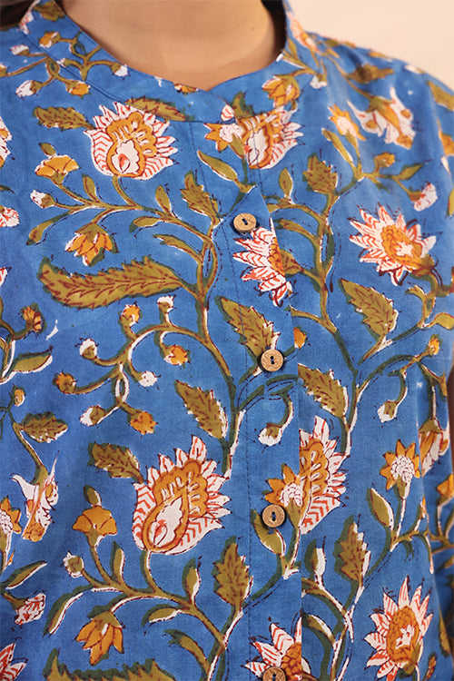 Shuddhi Blue And Green Shirt